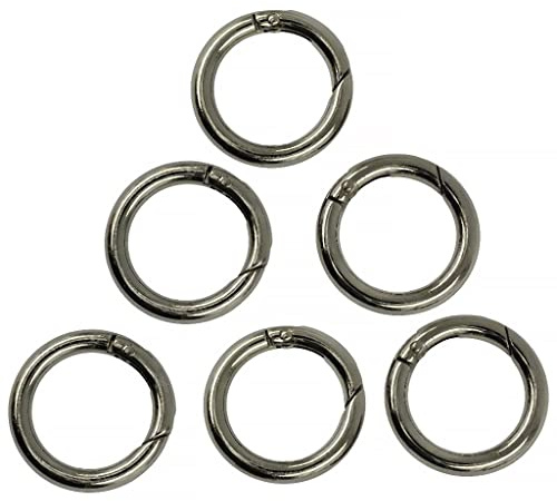 Sharplace 6 Stück Feder-Karabinerhaken Zink-Legierung-Ring Clip Handtasche Schultergurt Schlüsselbund Schlüsselbund Klettern Rucksack DIY Taschenringe Handwerk, Schwarz