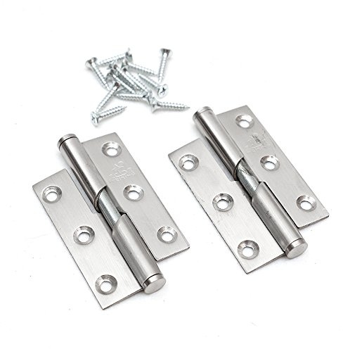 Pair of 3/76mm Rising Butt Lift Off Door Hinge Stainless Steel - Right Handed