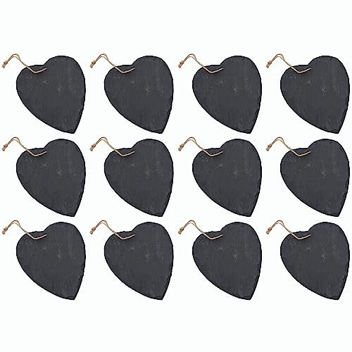 Pflanzenschilder 12x 4er Set Schiefer zum Beschriften Kräuterschilder Kräuterstecker (12, 4er Satz Schieferstecker)