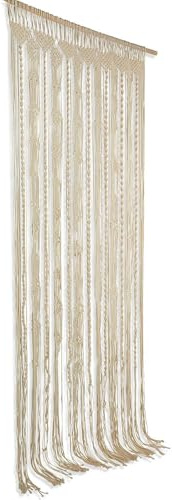 Loberon Gardine Arjun, edles Makramee-Design, aufwändige Handarbeit, Boho-Look, Ibiza-Flair, Outdoor Vorhang, Baumwolle, Creme