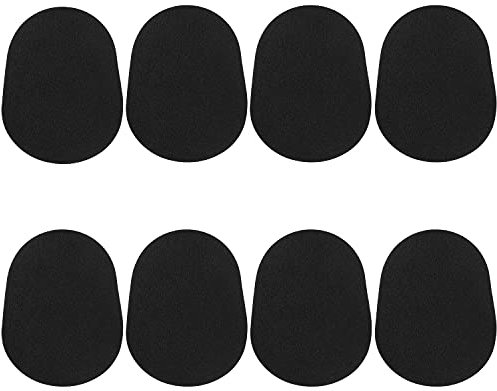 INSPUTOL 8 Stück Mundstückpolster für Alt-, Tenorsaxophon- und Klarinetten-Mundstücke, ovale Gummi-Mundstück-Patches, Pads, Schwarz