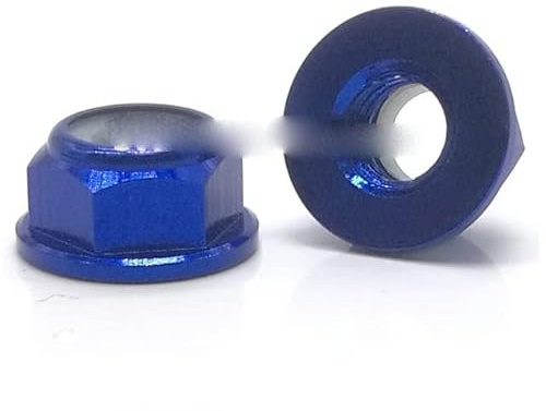 2-10 Stück Aluminium-Muttern mit Flansch, farbig, M2, M3, M4, M5, M6, M8, Sechskantmutter aus Nylon, Sicherungsmutter selbstsichernd, für Teile des Modells RC-M4, 10 Stück, dunkelblau