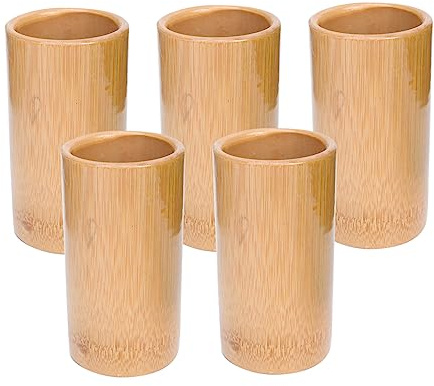 DOITOOL Juego de 5 ventosas de bambú para masaje corporal para uso doméstico, suministros de ventosas para ayudar a aumentar el flujo sanguíneo y el apoyo