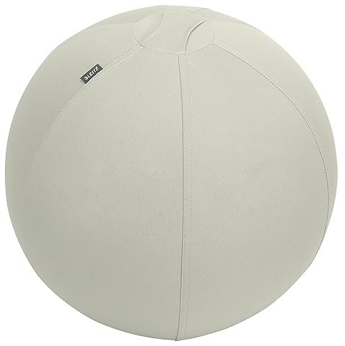 Leitz Ergo Active Sitzball mit Anti-Wegroll-Funktion, Ergonomische Alternative zum Bürostuhl, Gymnastikball, 55 cm Durchmesser, Stoffbezug, Für Büro oder Home Office, Ergo-Serie, Hellgrau, 65410085