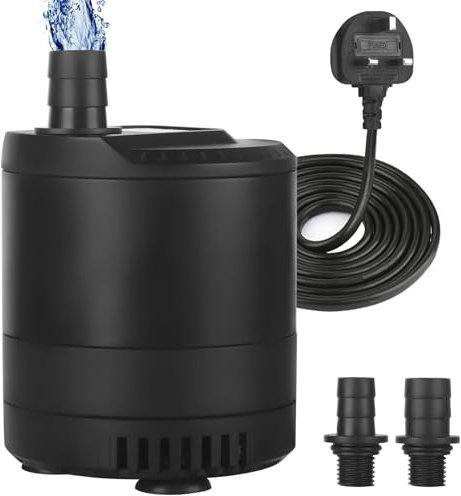 20W 1500L/H Submersible Water Pump,Ultra Quiet Aquarium Water Pump, Fish Tank Fountain Pond with 2.5m Power Cord and Adjustable Switch for Fish Tank, Pond, Hydroponics
