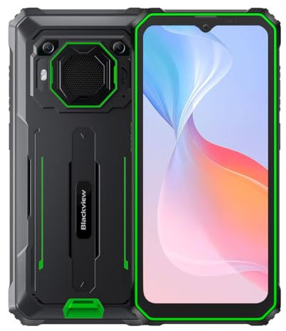 Blackview BV6200 Pro - Outdoor Handy - Android 13-6.5'' Display - 128 GB ROM, 4 GB RAM - MediaTek Helio P35 - Akku 13000 mAh - Kamera mit 13 MP - Grün