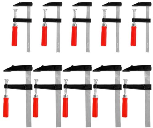 YAYODS 10 Stück Schraubzwingen Set - Schraubzwinge Spannweite 150mm/200mm - Zwingen Maultiefe 50mm/80mm - Schraubzwingen Klein für Holz, Führungsschienen, Präzises Fixieren