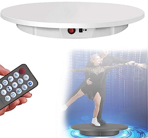 Warenpräsentationsbasis, 360 Grad elektrisch drehbarer Drehteller für Fotografie, 330LB/220LB Kapazität. Automatische Drehplattform, perfekt für die Präsentation von Fotoprodukten, Weiß-42 cm