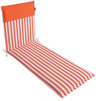 LILENO HOME Cuscino prendisole [set da lettino] a strisce corallo, tinta unita, ideale per lettini da spiaggia e sdraio da giardino, imbottitura