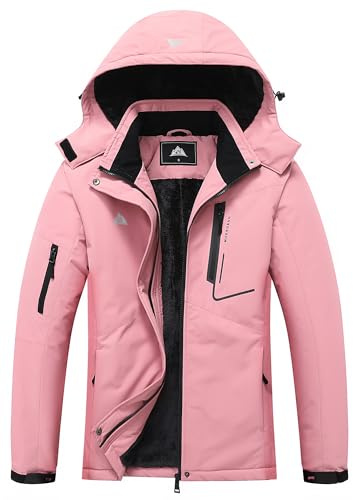 MOERDENG Women's Waterproof Ski Jacket Warm Winter Coat Hooded Snowboarding Jacket Snow Coat