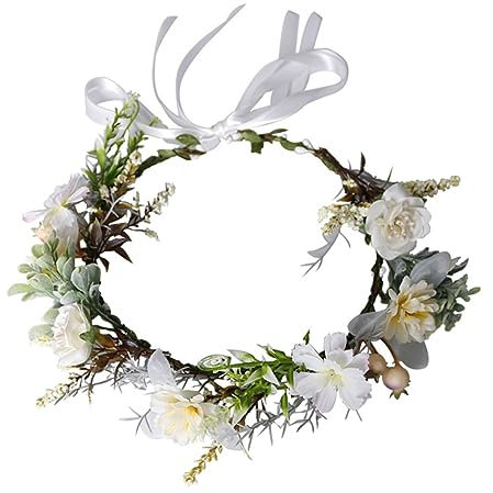 MERRYHAPY Blumen-stirnband Für Mädchen Braut-stirnband Aus Leichtem Material Party-haarreif Mit Künstlichen Blumendekorationen Blumen-kopfschmuck Für Fotoshootings Und Cosplay-veranstaltunge