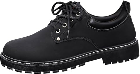 Derby - Scarpe per costume tradizionale bavarese, in pelle scamosciata, in vera pelle, da uomo, con lacci, comode, Nero , 43