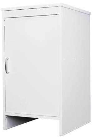 NEGRARI, Mobile Base in Resina PVC, Resistente all'umidità, Ripiano d'appoggio interno, Adatto per interni ed esterni, L45 x P50 x H85 cm, bianco