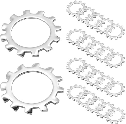 Qrity 30 Piezas Arandelas de Seguridad Dentadas, Arandelas Dentadas Externas, Acero Inoxidable de Arandelas, Arandelas de Bloqueo de Dentadas, M5 Arandelas