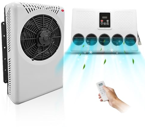 Cooligo Climatiseur pour cabine de camion 12 V 12000 BTU Split AC pour semi-camions, bus, caravanes