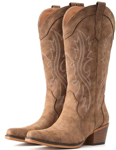 IUV Cowboy Boots | Chunky Heel Ideal for low insteps