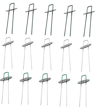 FUNOMOCYA 3 Ensembles Piquets de Fixation U pour Pelouse Artificielle Robuste avec Embouts Biseautés pour Maintien Stable de Gazon Synthétique Toile Paysagère et Bâches