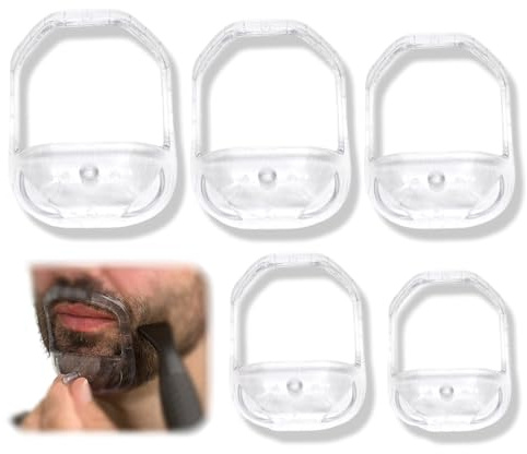 JYNXOR 5x Bartformer Schablone, Bartformungs-und Stylingwerkzeug, Shaping Werkzeug Bart, Styling-Schablone Bart, Bartschablone Herren, für Männer Rasierhilfsmittel Zubehör für Bartkontur, Transparent