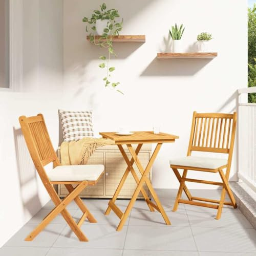 Teenpull Bistro-set, 3 delar, brun akacia massivt trä, utomhusmöbler för balkong, terrass, matplats