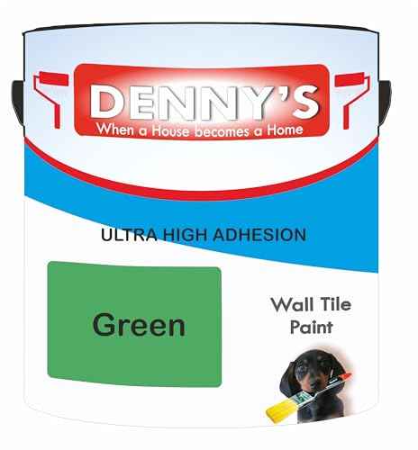 SCOOBYS PAINTS BACK IN THE MIX Ultra-Tough Tile Paint Kitchen & Bathroom Walls, High-Adhesion, Scratch & Stain Resistant, Easy Application 40 colours 500ml (Green)