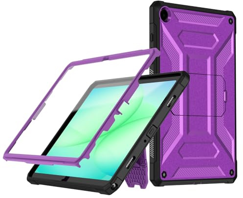 TrendGate Samsung Galaxy Tab A11+/A9+ Plus Case 11 inch 2025/2023 - Purple | Lightweight, Shockproof, Armor Series Case, with Screen Protector and Dual Angle Stand, Full Body/Drop Protection