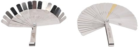 CHICIRIS Spessimetri per Valvole, Spessimetri Set di Spessimetri in Acciaio Inossidabile con 32 Lame e 16 Lame, Marcature Metriche e Imperiali, per Misurare Larghezza Spessore Punteria
