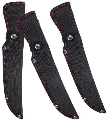 Alipis 3 Piezas Protector de Cuchillos de Oxford Negro Resistente con Cierre de Botón para Cocina y Camping Funda para Cuchillo y Guardacuchillas