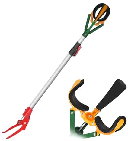 KFGISD, Utdragbar fruktplockare Justerbar 90-140 cm, multifunktionsplockare med halkskydd, stång for apelsiner, päron, citron,Fruktplockningsstång