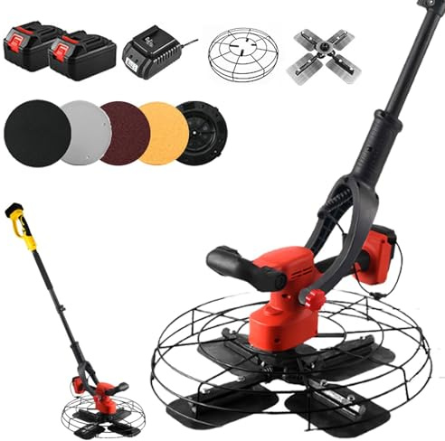 Cordless Plastering Machine with 5 Discs, 6 Speeds for Wall Polishing and Finishing