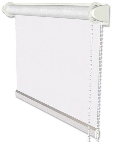 INTERDECO Verdunkelungsrollo/Thermo Rollo, Weiß BxH 71 x 215 cm, Klemmfix Rollos ohne Bohren für Balkontüren, Seitenzugrollos mit Silberbeschichtung