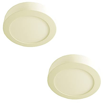 2 x LED-Aufbauleuchte LED-Unterbauleuchte Belda LED-Einbauleuchte LED-Deckenleuchte rund Farbe weiß 3000K energiesparende Lampe Deckenleuchte (weiß Drm. 17cm)