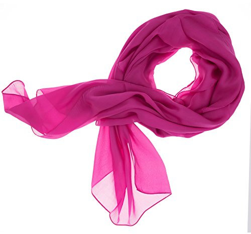 DOLCE ABBRACCIO by RiemTEX ® Schal Damen LADY SUNSHINE Seidentuch Tücher mit hohem Seidenanteil Pashmina Stola in feurigem Fuchsia Tuch Halstuch Kopftuch Damen Seidenschal Elegante Schals (Fuchsia)