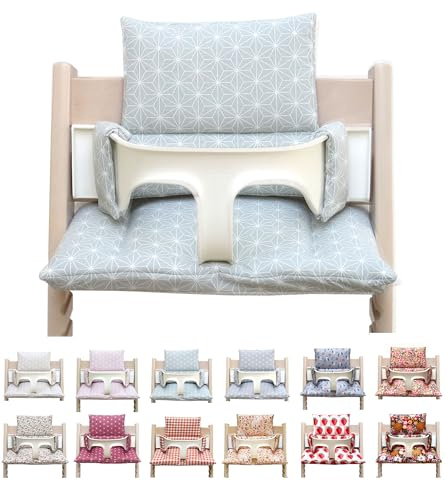 Blausberg Baby - Sitzkissen Set kompatibel mit Stokke Tripp Trapp Hochstuhl Materialien Oek-Tex Standard zertifiziert - Made in Germany (Happy Star Grün)