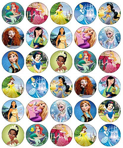 30 Princess Cupcake Toppers Edible Wafer Paper Fairy Cake Toppers Birthday Cakes