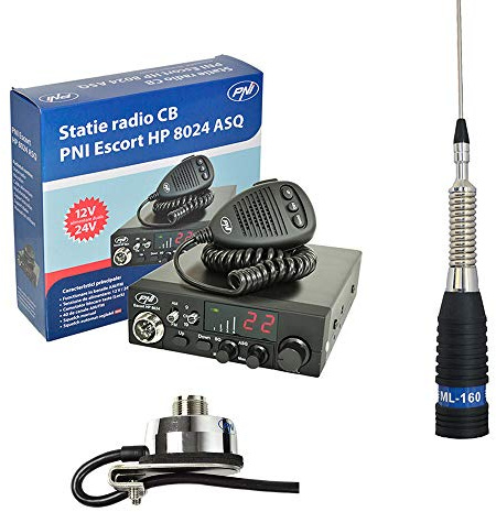 Antenne Radio CB PNI Escort HP 8024 ASQ + CB PNI ML160 avec Support T941