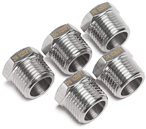 LTWFITTING Edelstahl 316 Rohr Sechskantkopf Steckfitting 3/4 Zoll Außengewinde BSPT Luftbrennstoff Boot