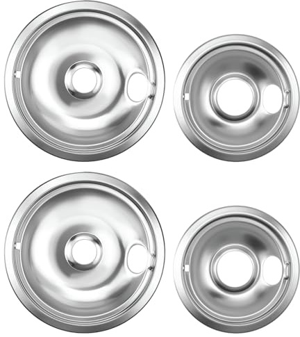 Drip Pan Electric Stove Burner Covers for Whirlpool W10278125, 4 Pack(2x6 and 2x8)
