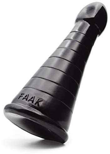 sex toy gode anal,FAAK cône de stimulation à rainures légères (noir) | 7'' Insérable, jouet de plaisir de trou de cul, échauffement du sexe anal, facilement et progressivement