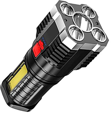 Lampe Torche Led Ultra Puissante 10000 Lumens, Lampe De Poche, extrêmement lumineuse, Étanche IP67, 5 Modes Zoomable Pour Le Camping, La Randonnée Et Les Urgences [Classe énergétique A+++] (Argent)