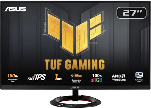 ASUS Moniteur de Gaming TUF Gaming VG279Q3R – 27 Pouces, Full HD (1920x1080), 180 Hz, Fast IPS, Extreme Low Motion Blur, 1ms (GTG), FreeSync, Variable Overdrive, 100 purcent Srgb