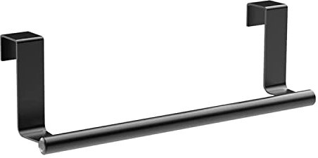 NUWIQ Türhandtuchhalter Küche, 23 cm Geschirrtuchhalter, Türhaken Hakenleiste, Tür Handtuchhalter, für Badezimmer und Schlafzimmer, Breite 2cm, Schwarz