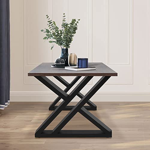 EurHomePlus 2er-Set Tischgestell Tischbeine X Industrie Design Style Möbelbeine Tisch für Wohnzimmer, Küche, Innenbereich usw