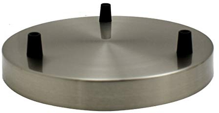 3-Wege-Steckdose Deckenrosette Vintage Deckenleuchte Montageplatte Satinnickel