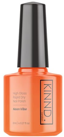 Quick Dry Nail Polish | Neon Vibe, 8ml | Rapid Drying Nail Varnish | No UV/LED Required | 12 Free, Cruelty Free, Vegan, Made in UK