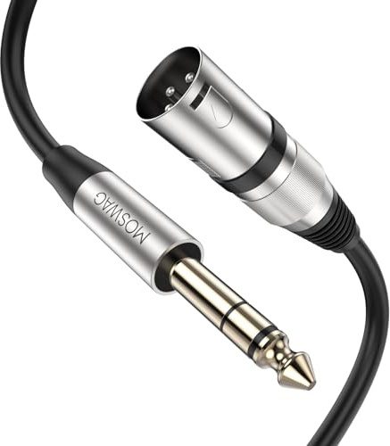 MOSWAG 1/4 TRS to XLR Male Kabel, XLR to 1/4 Adapter Kabel, Mic Speaker Kabel, for Audio Sound Consoles, Power Amplifier, Stereo System, Microphone, Soundbox 16.4FT/5M