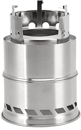 Mini Brûleur à Alcool, Réchaud à Alcool En Acier Inoxydable, Réchaud De Camping Avec Sac De Rangement, Brûleur à Alcool Compact, Réchaud De Camping Pour le Camping Et la Randonnée(Tall wood stove)