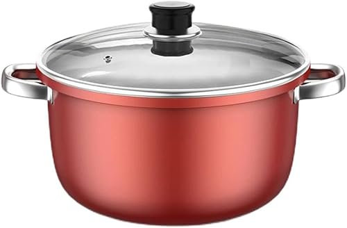 Marmite, marmite en fer forgé avec couvercle en verre, compatible avec toutes les sources de chaleur, poêle à frire, poêle à lait chaud, casserole, 2,8 L, 5,3 L, casserole de 7,3 L (7,3 L) vision