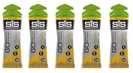 MM SIS Go Isotonic Energy Gel 5 Pack - Fast Absorption, Endurance Fuel for Running, Cycling & Triathlons - Performance Boost for Athletes (Apple)