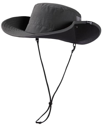 TOP-EX Herren UPF 50 Safarihut mit breiter Krempe - UV-Schutz Fischerhut, Wasserdicht & Atmungsaktiv - Faltbarer Sonnenhut für Outdoor, Wandern, Camping, Angeln Dunkelgrau XL/XXL