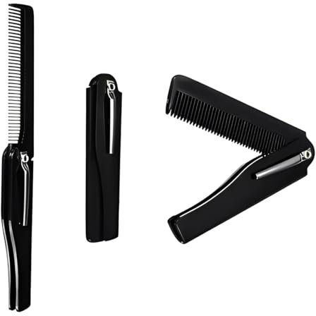 XUKZIMA Portable Folding Butterfly Hair Comb for Men and Women - Plastic Travel Pocket Flip Comb for Beard